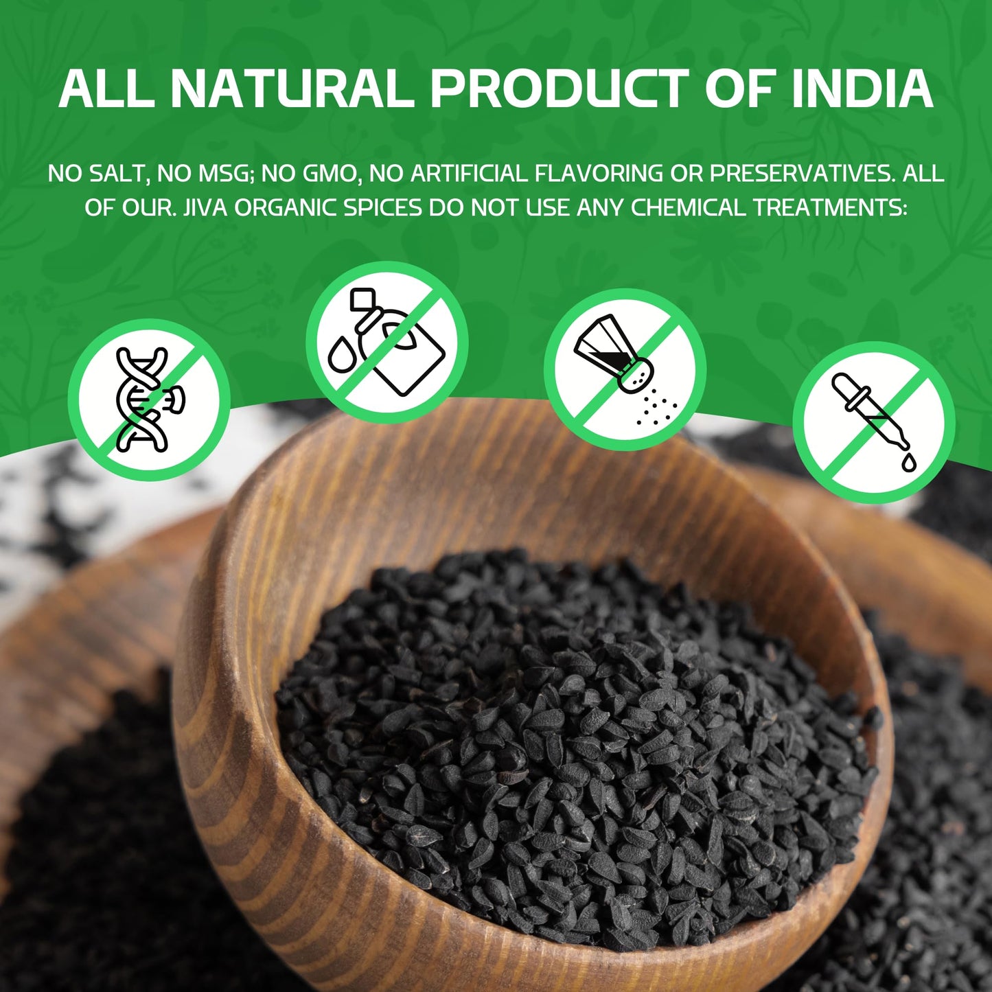 Jiva Organic Nigella Seeds 7 Ounce Bag - Kalonji Seeds, Whole Black Seed, Nigella Sativa, Black Cumin