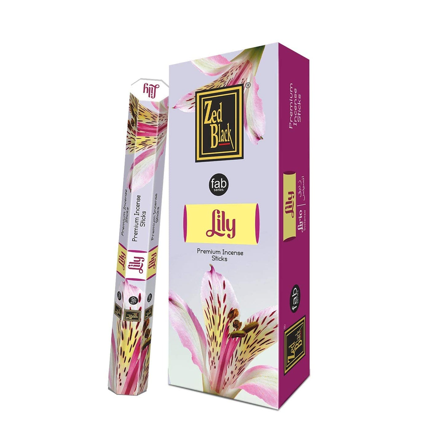 ZED Black Lily Incense Sticks - 20 Incense Sticks per Box -& 6 Boxes Inside (Total 120 Sticks) Premium Quality Incense Sticks for Relaxation, Yoga