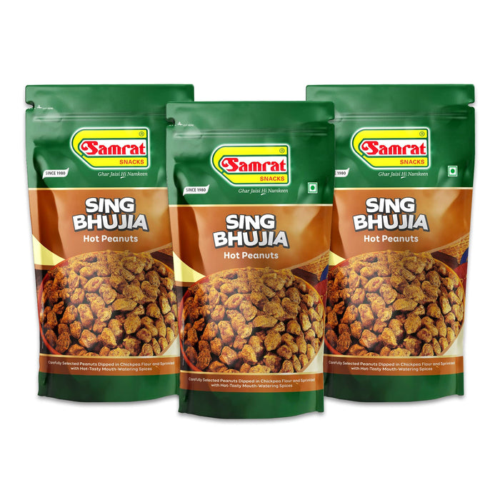 Samrat Namkeen and Snacks (SING BHUJIA 400 Grams Pack of 3)