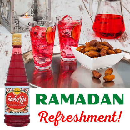 Rooh Afza - Beverage Base Sharbat Syrup (Pack of 1 x 28.22 Fl.Oz) Taste of happiness by hamdard - Food / Masala / Dal