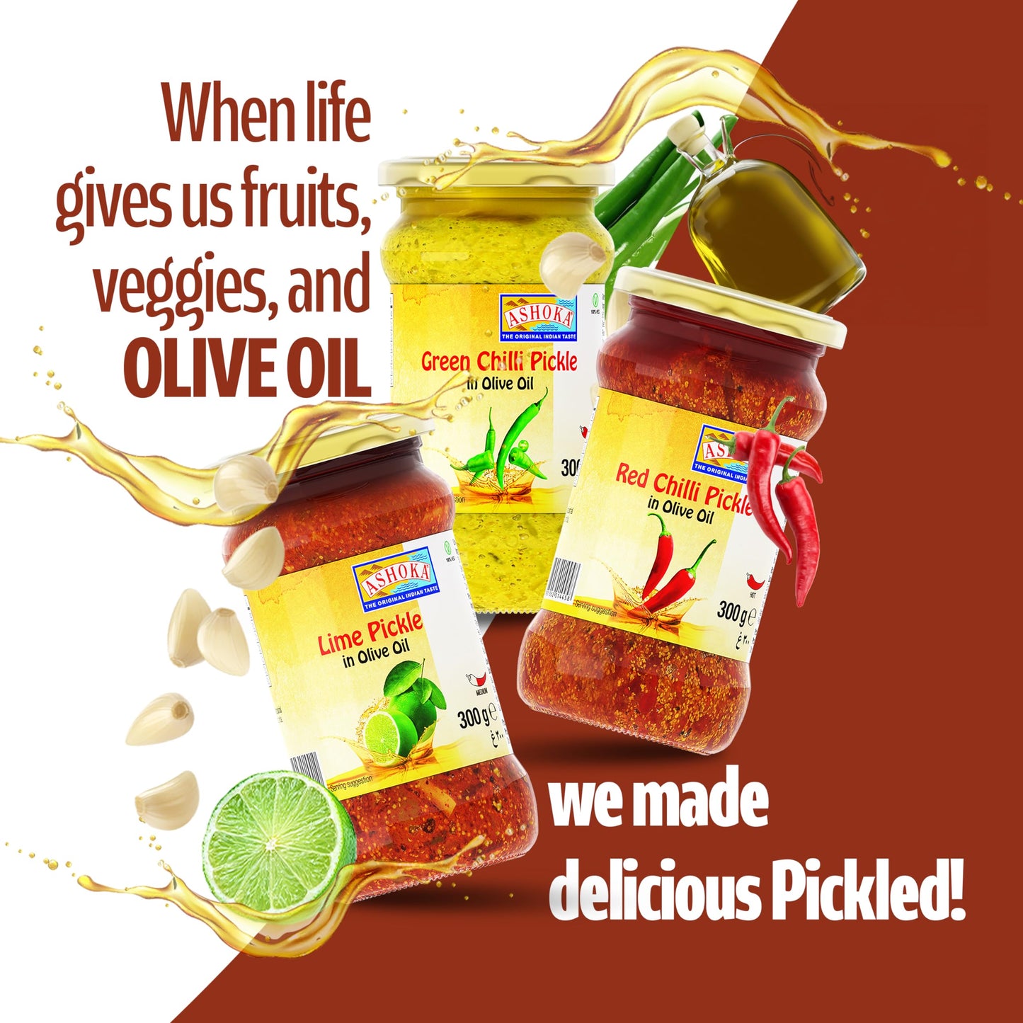 Ashoka Punjabi Pachranga Pickle In Olive Oil 300 gms