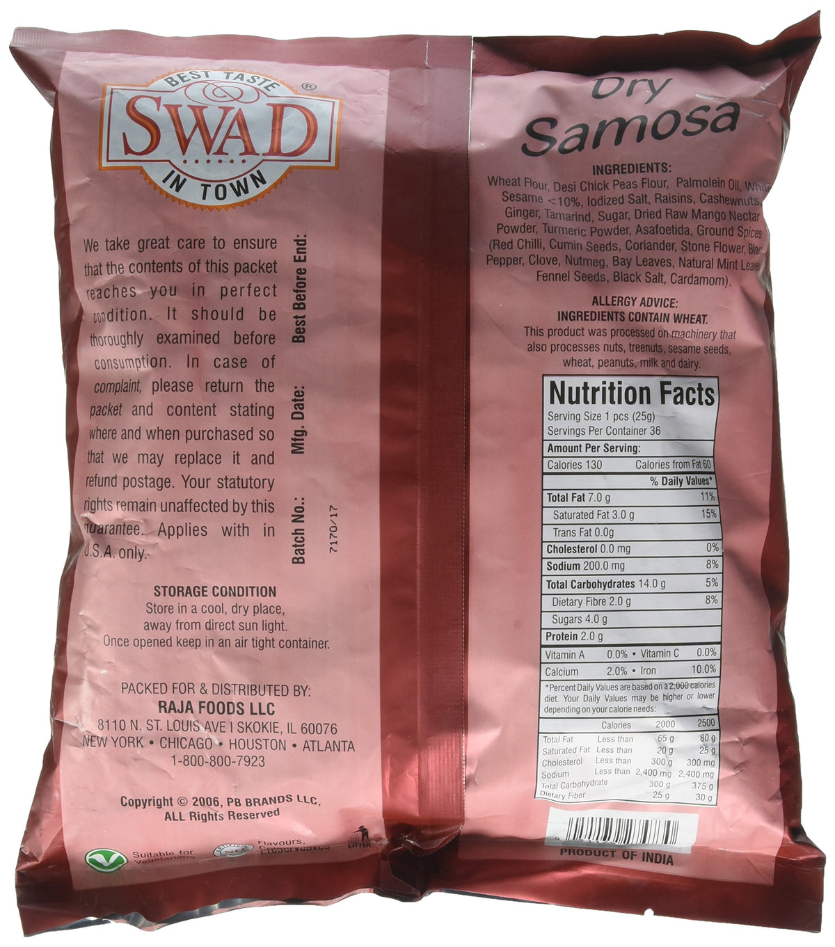 Great Bazaar Swad Samosa Snacks, 2 Pound