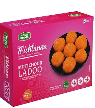 Motichor Ladoo (Indian Sweet), 360 Grams(gm)