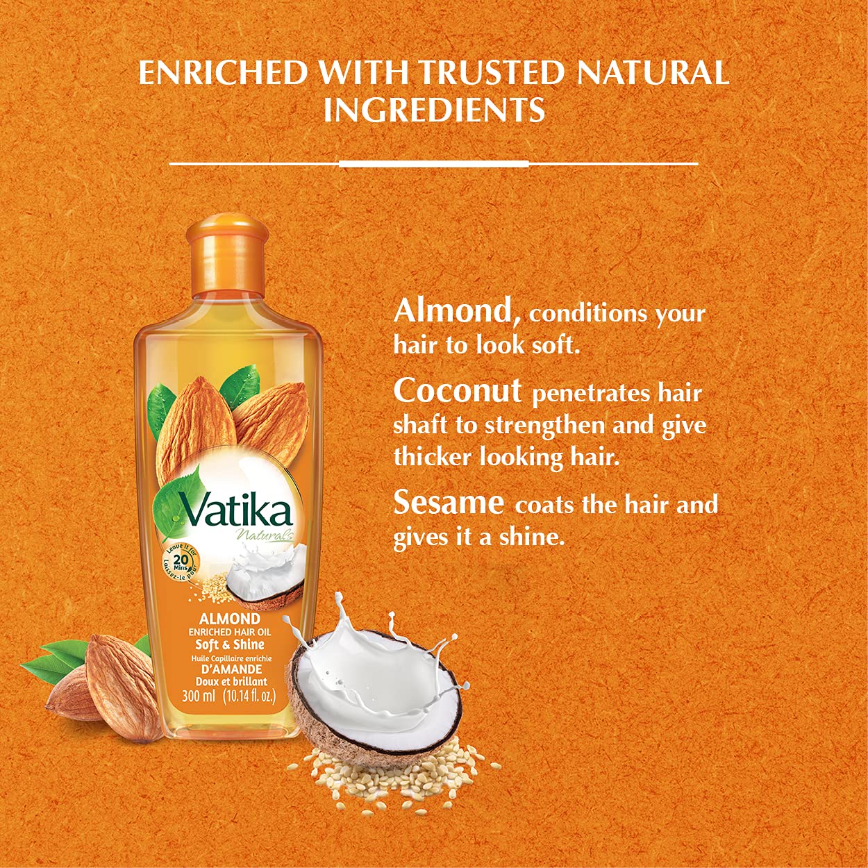Vatika Naturals Almond Almond Enriched Hair Oil 300 ml