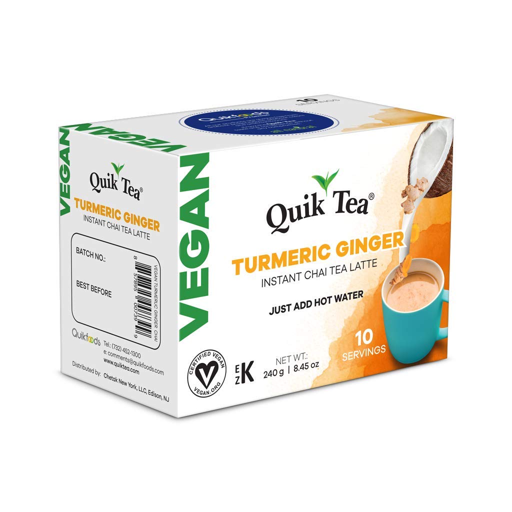 QuikTea Vegan Turmeric-Ginger Chai Latte - 40 count