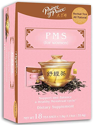 Prince of Peace PMS Tea, 2 Pack - 18 Tea Bags Each Herbal Tea for Menstrual Cycles Relief from PMS Bloating & Cramping Hormone Balance for Women Prince of Peace PMS Tea