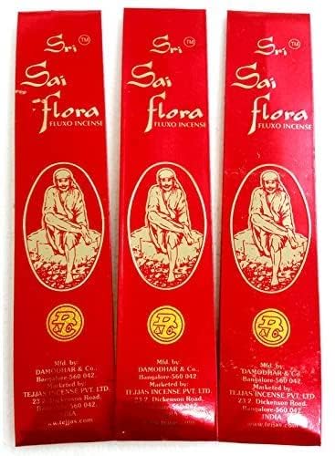 Sri Sai Flora Fluxo Incense Sticks Three Packs of 25g.