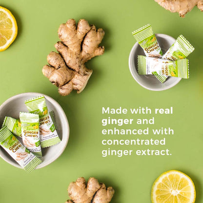 Prince of Peace Ginger Chew Plus+ with Lemon, 3 oz. Bag Digestive Aid, Relief, Healthy Candy, Stomach Aid