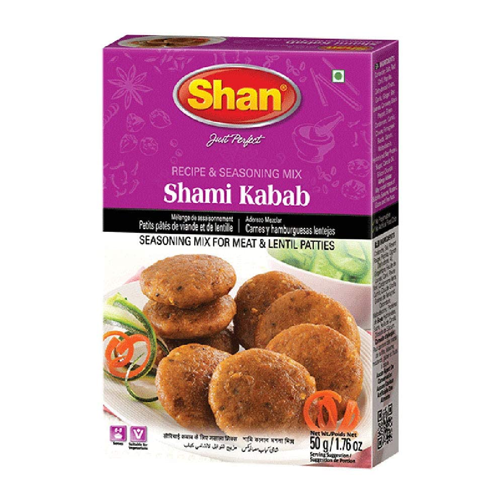 Shan Shami Kabab Recipe and Seasoning Mix 1.76 oz (50g) - Spice Powder for Traditional Meat & Lentil Patties  (1.76 Ounce (Pack of 1))