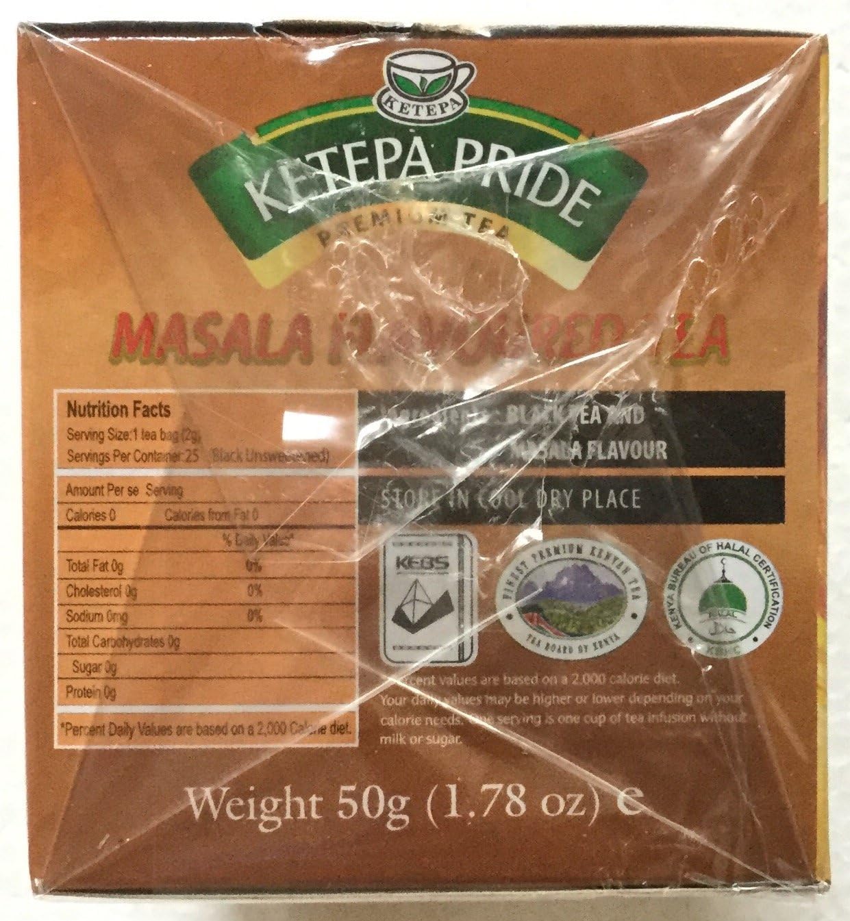 Kenya Tea -- Ketepa Masala 25 Enveloped Tea Bags (Pack of 2 for a Total of 50 Tea Bags)