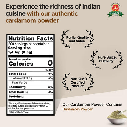 Laxmi Cardamom Powder 3.5 Oz - Indian Spices