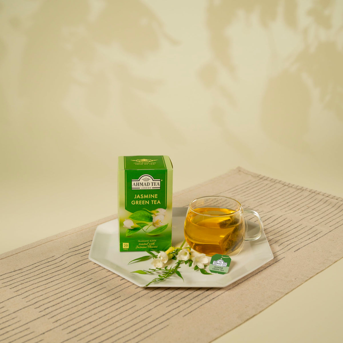 Ahmad Tea Green Tea, Jasmine Romance Teabags, 20 ct (Pack of 6) - Caffeinated & Sugar-Free