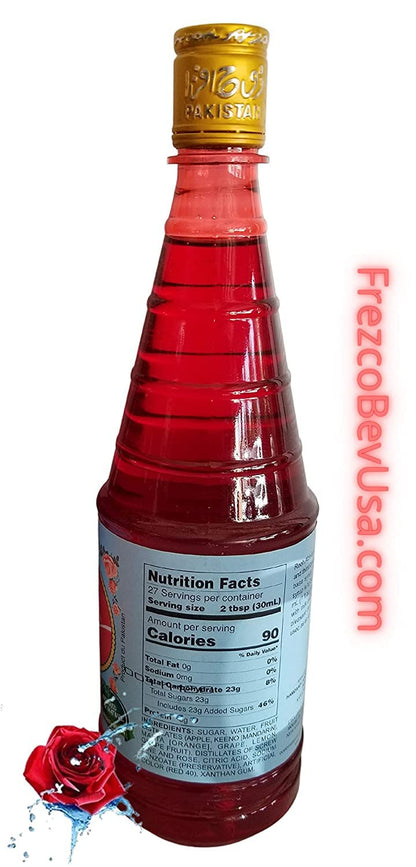 Rooh Afza - Beverage Base Sharbat Syrup (Pack of 1 x 28.22 Fl.Oz) Taste of happiness by hamdard - Food / Masala / Dal