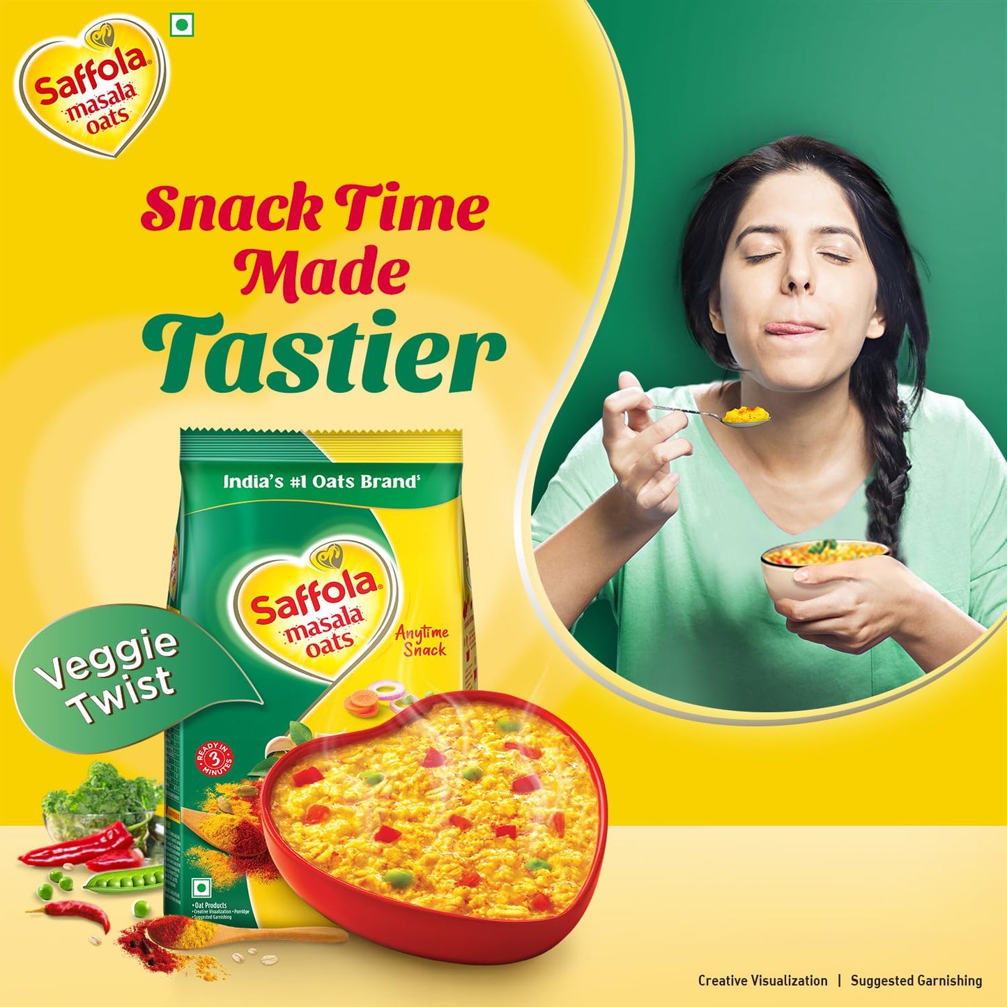 Saffola Masala oats- Veggy Twist 500 gms - Indian Snack