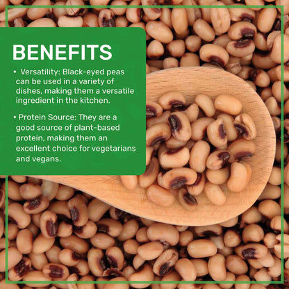 Jiva Organics Organic Black Eye Peas 2 Pound Bag - Cowpeas, Non-GMO, Natural