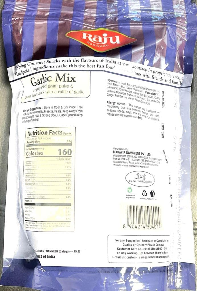 Raju Snacks - Garlic Mix 400g - 14oz