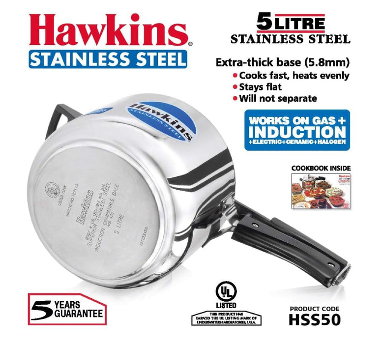 Hawkins Stainless Steel Pressure Cooker 5L