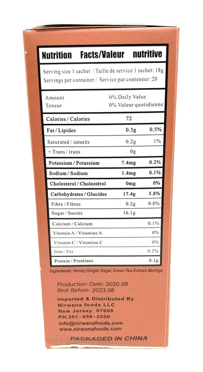 Nirvana Moringa Ginger Tea Sachets 20 sachetsx 0:63 oz - Indian Tea & Coffee