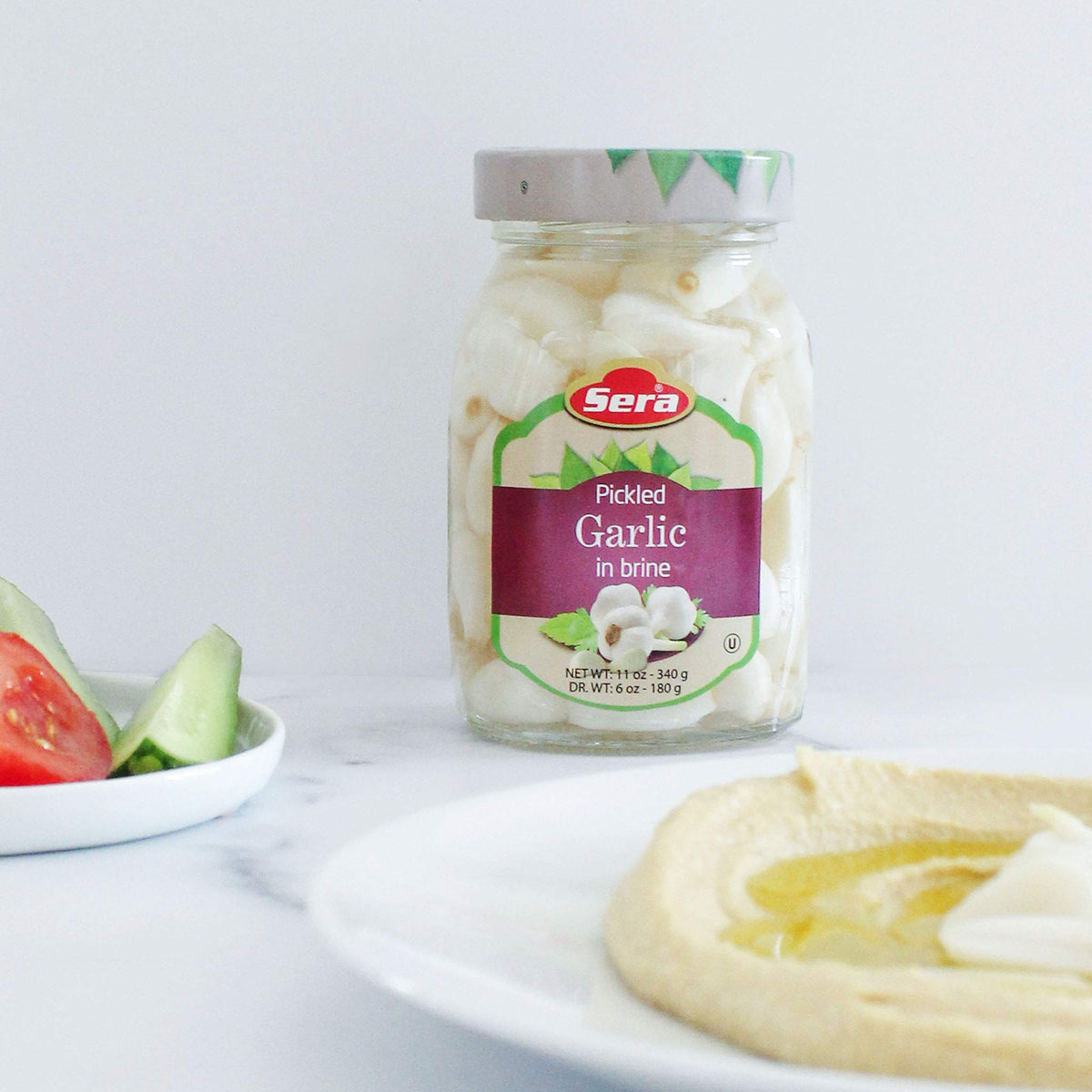 Sera Pickled Garlic in Brine Great for Salads! Glass Jar 11oz