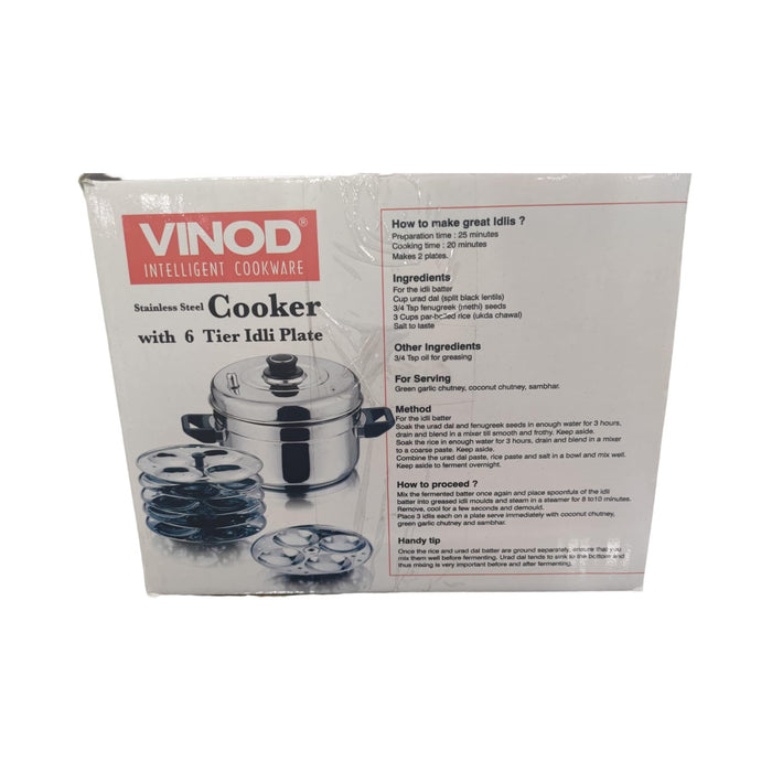 Vinod St St cooker with Multilayer Idli Stand 6 plates