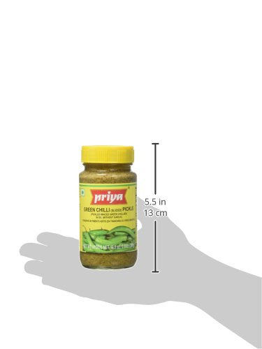 Priya Green Chilli (sliced) Pickle Without Garlic 300 gms