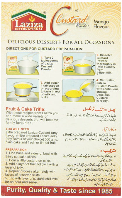 Laziza Mango Custard Powder, 300-Gram Boxes (Pack of 6)