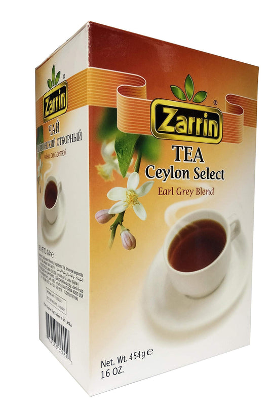 Zarrin Tea Earl Grey Blend, Ceylon Select 16 O ( Pack of 2 )