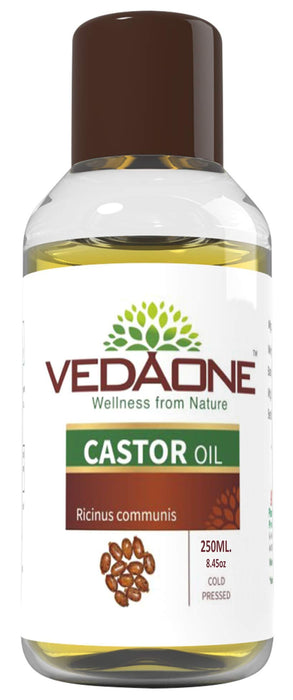 Vedaone 100% Pure Natural Organic Cold Pressed Castor Oil 250ml - For Hair Growth and Skin Care