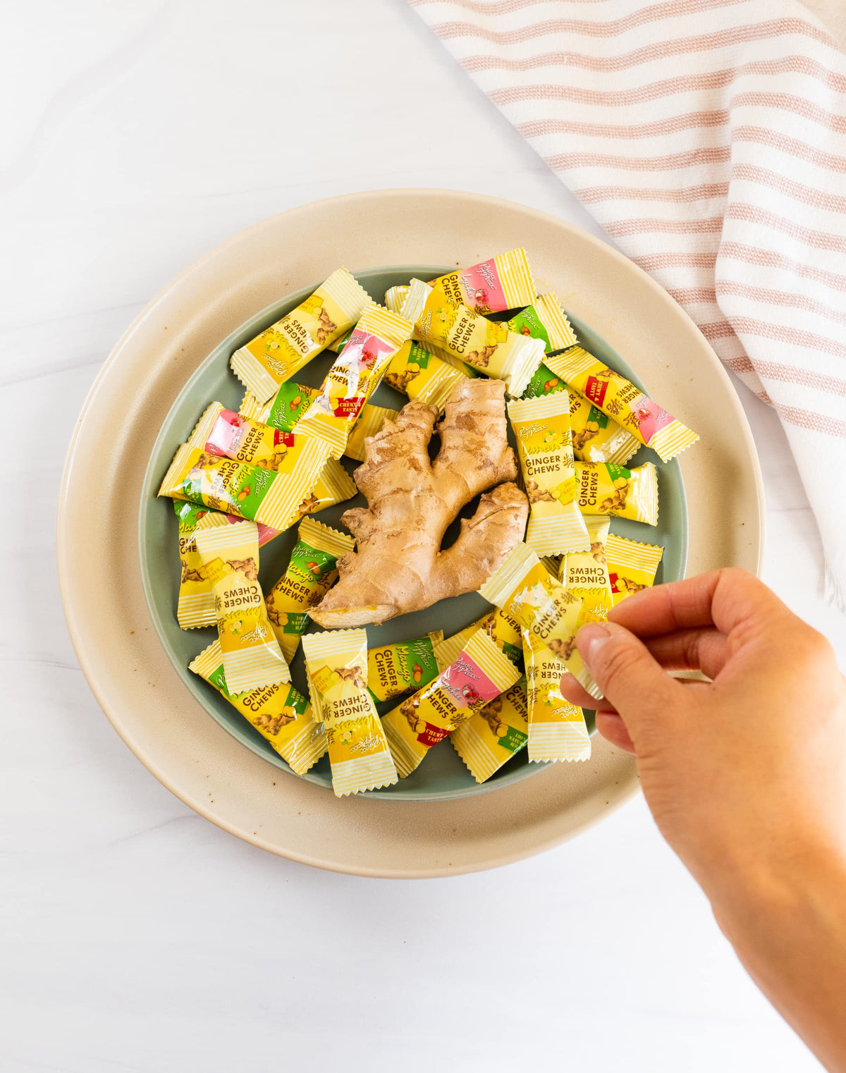 Prince of Peace Ginger Chews with Mango, 1 lb. Candied Ginger Mango Candy Mango Ginger Chews Natural Candy