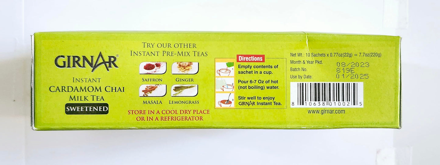 Girnar Instant Chai/Tea Premix With Cardamom, 10 Sachet Pack