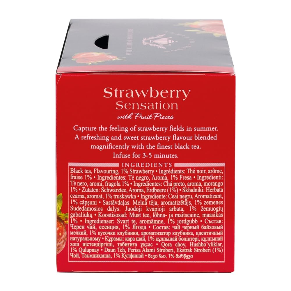 Ahmad Tea Black Tea, Strawberry Sensation Teabags, 20 ct (Pack of 1) - Caffeinated & Sugar-Free