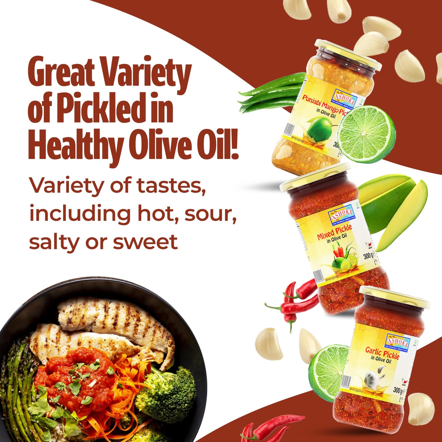 Ashoka Punjabi Pachranga Pickle In Olive Oil 300 gms