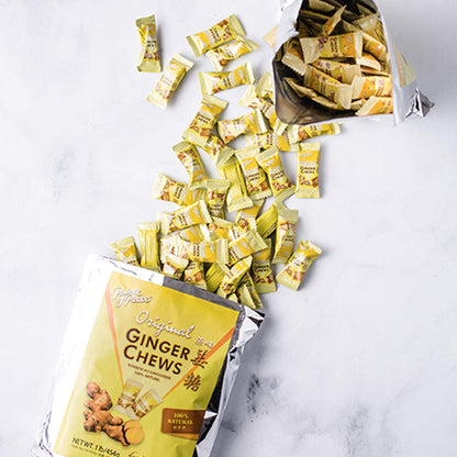 Prince of Peace Original Ginger Chews, 1 lb. Candied Ginger Candy Pack Ginger Chews Candy Natural Candy