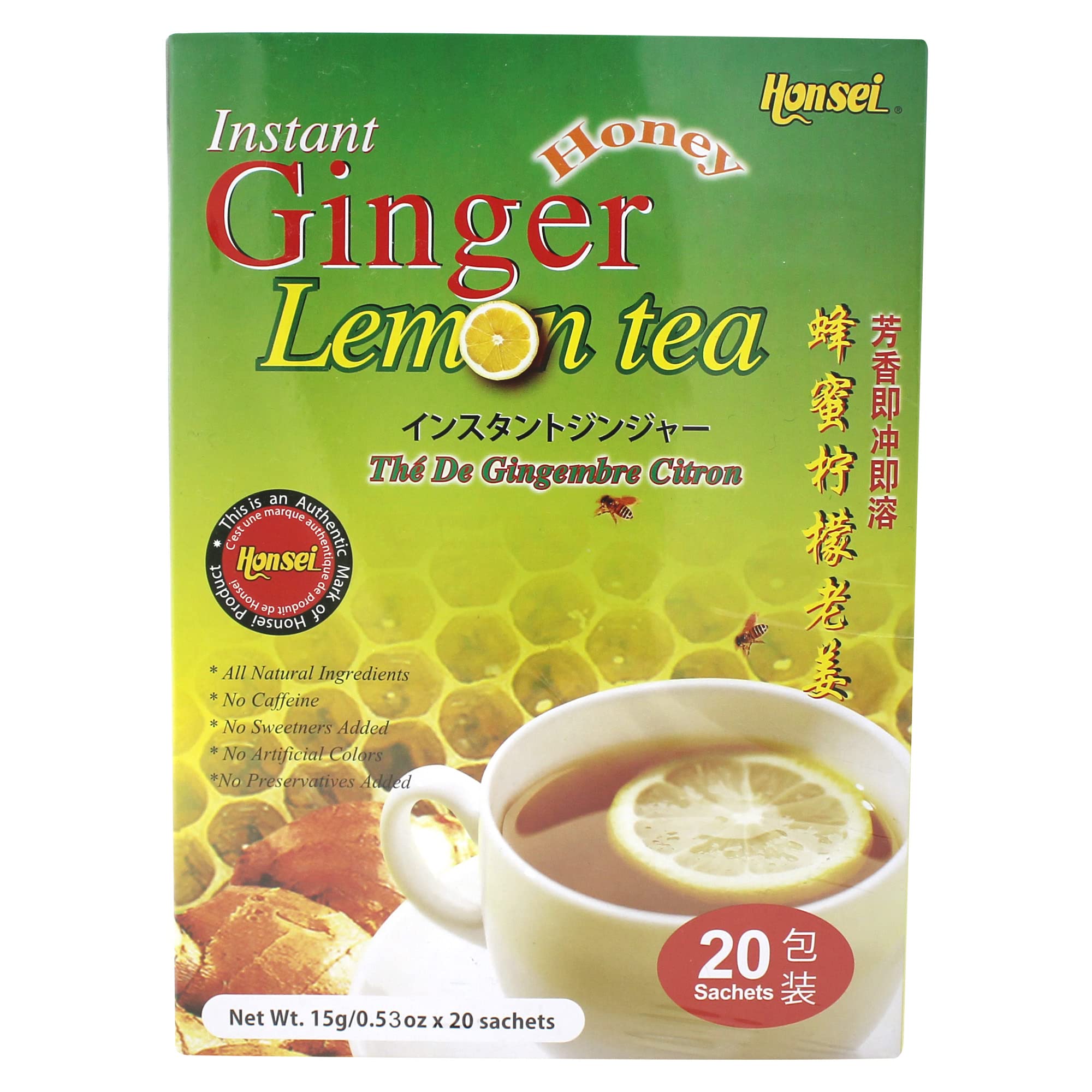 Honsei Instant Honey Lemon Ginger Tea (20s x 15g) 300g - perfect harmo ...