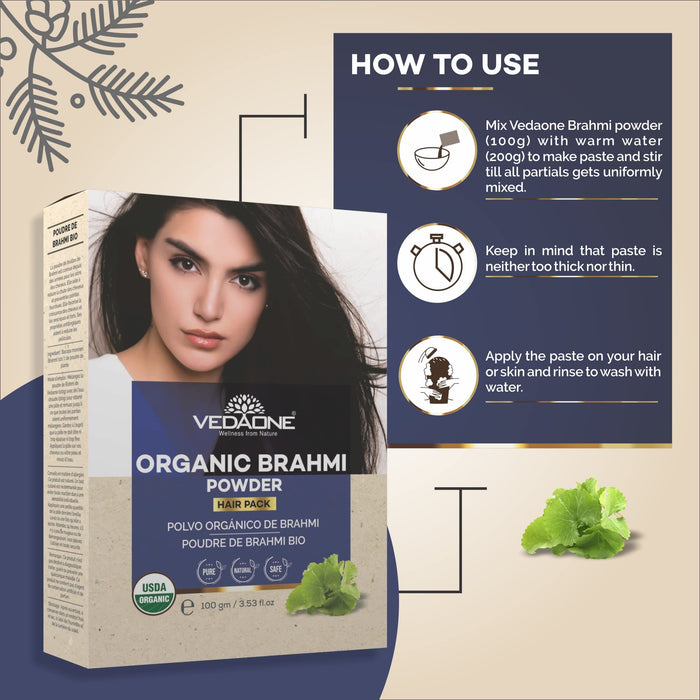Vedaone Organic Brahmi Hair Powder 100gm