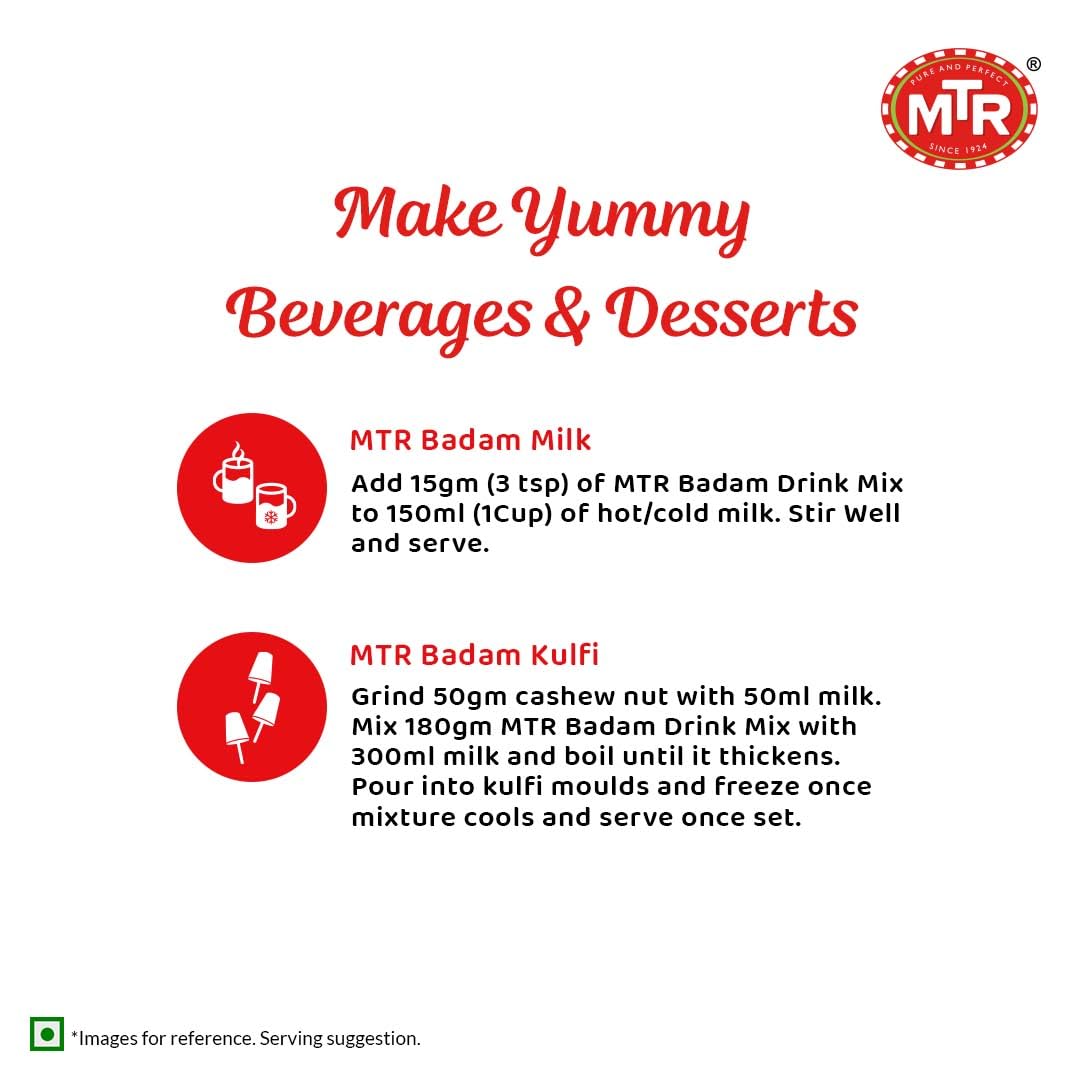 MTR- Badam drink mix with real almond bits and real saffron 200 gms - Fruit Juice