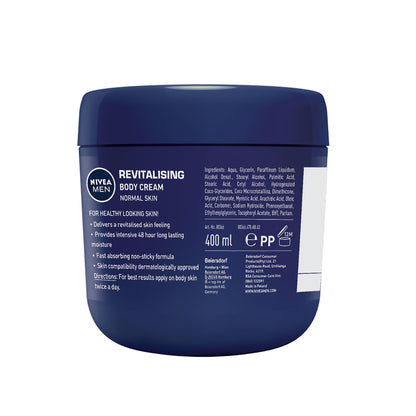 Nivea Men Body Cream Revitalising Body Cream, 13.5oz, with caring Vitamin E- for a revitalised skin feeling