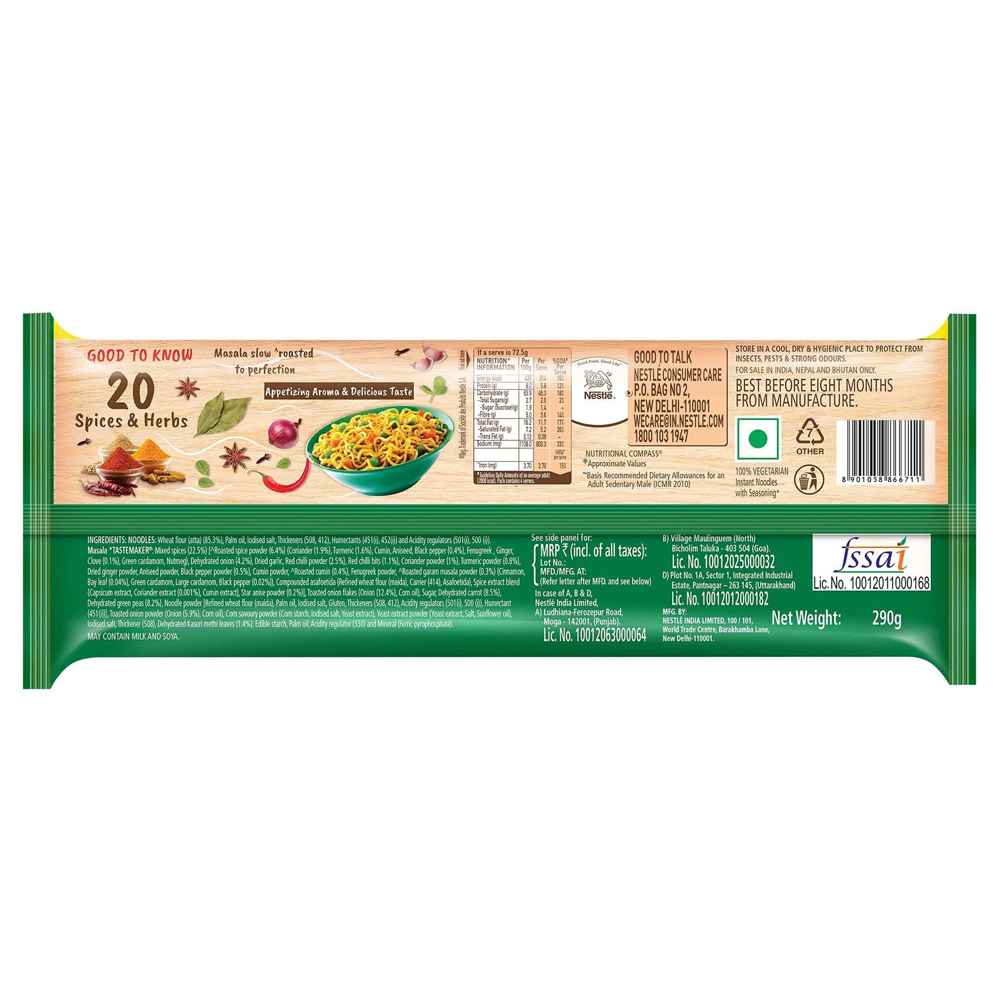 Maggi Masala instant noodles- VEg ATTA 290 gms - Vermicelli Noodles