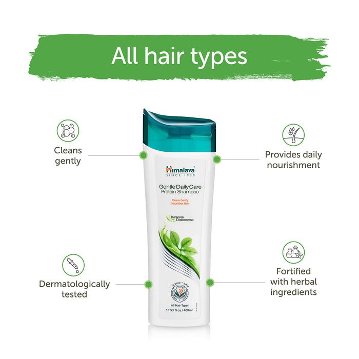 Himalaya Gentle Daily Care Protein Shampoo for Soft, Shiny, Healthy-Looking Hair, 13.53 oz, 2 Pack