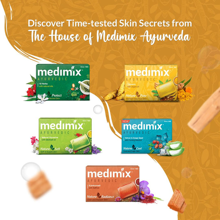 Medimix Ayurvedic Sandal Soap, 125g (4+1 Offer Pack)