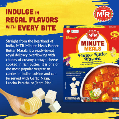 Mtr Ready To Eat Paneer Butter Masala 300 gms - Instant Meal