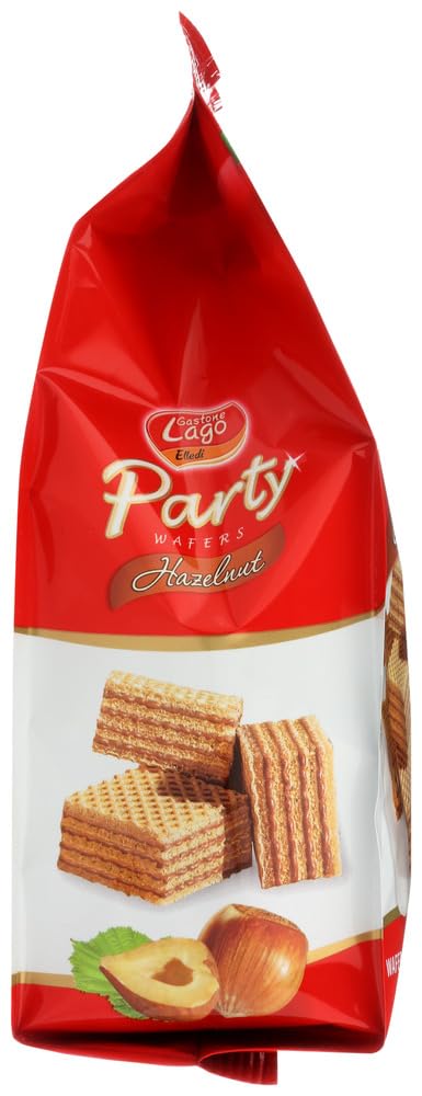 Gastone Lago Party Wafers Hazelnut Cream Filling 8.82 oz, 250g (Pack of 2) (Hazelnut, 2-Pack)