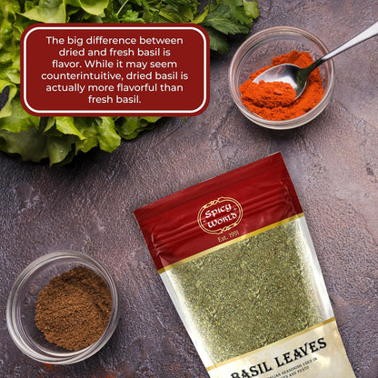 Spice World Basil Leaves 100 Gms - Ayurveda & Vitamins