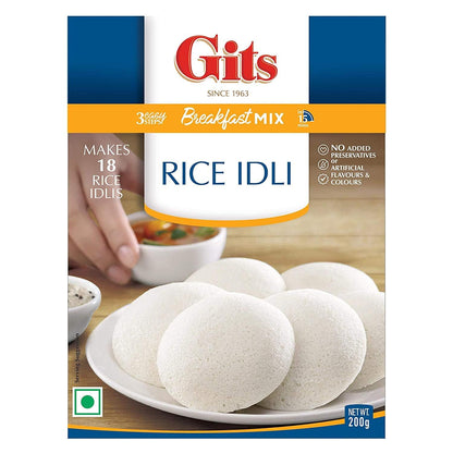 Gits Instant Mix Box - 600gm (Pack of 200gm X 3) | Ready to Cook Indian Breakfast/Lunch/Dinner/Snack Meal | No Artificial Colors, Flavors, Preservatives, 100% Vegetarian, Easy Recipe (Rice Idli)