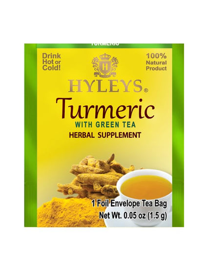 Hyleys Turmeric with Green Tea - 25 Tea Bags (6 Pack - 150 Tea Bags)