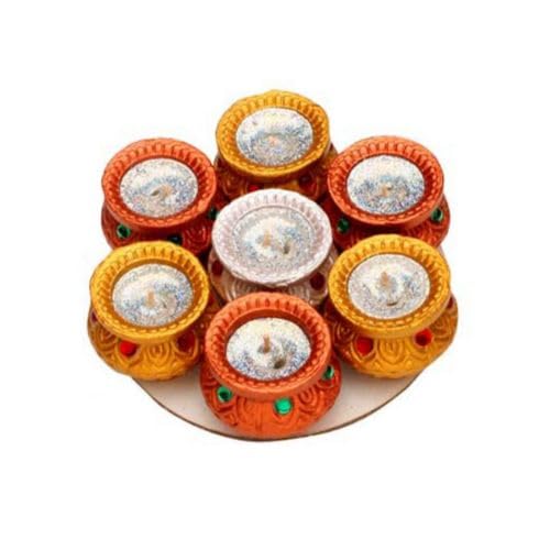 Small Wax Matki Diya 7pc 1.5inch #267 - Diwali Clay Diya