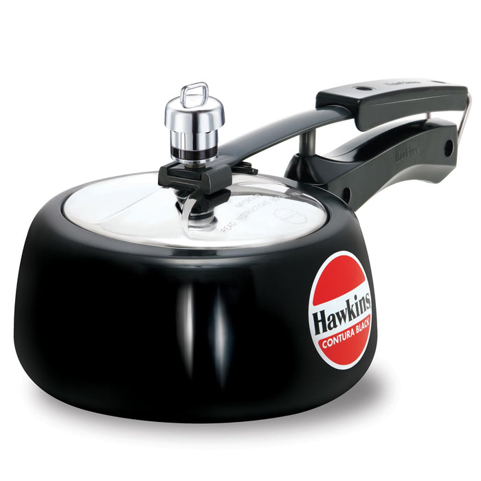 Hawkins CB15 Hard Anodised Pressure Cooker, 1.5-Liter, Contura Black