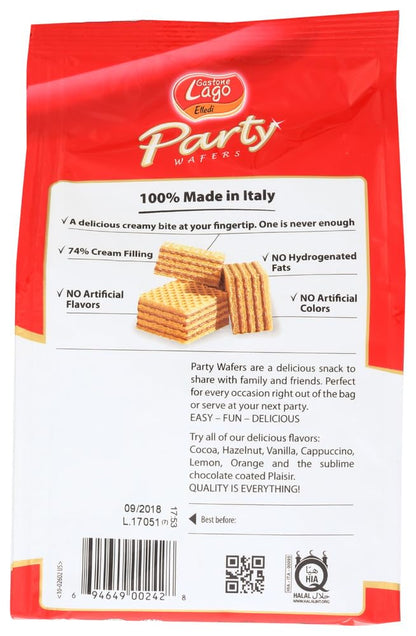 Gastone Lago Party Wafers Hazelnut Cream Filling 8.82 oz, 250g (Pack of 2) (Hazelnut, 2-Pack)