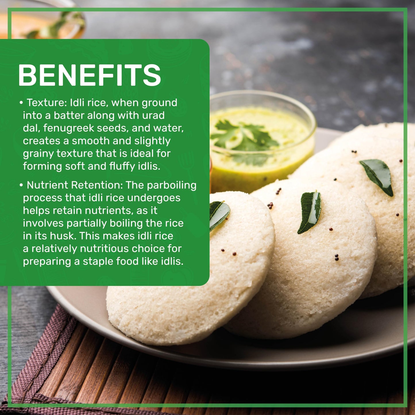 Jiva Organic Idli Rice 10 Pound Bag - Non-GMO, USDA Organic, Vegan, Perfect for Idli & Dosa - Short Grain Parboiled Rice