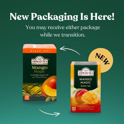 Ahmad Tea Black Tea, Mango Magic Teabags, 20 ct (Pack of 1) - Caffeinated & Sugar-Free